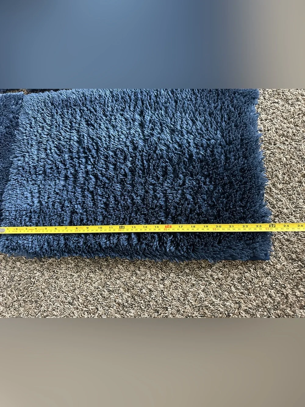 blue plush microfiber bathroom rugs - set of 4 (see photos for size)